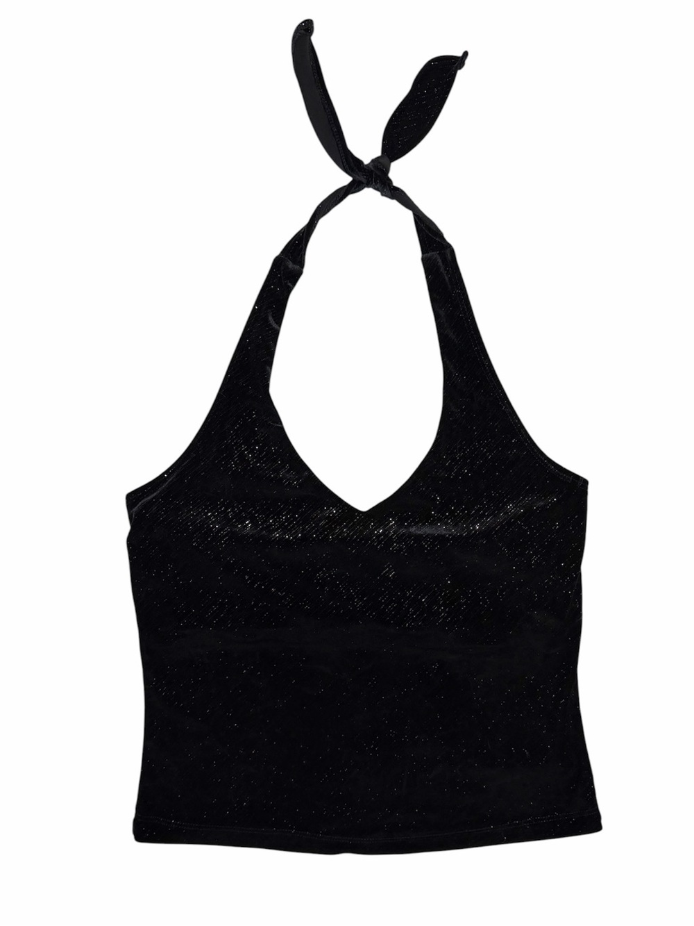 🖤 Y2K Fashion Bug Pink Shimmer Velvet Halter Top 🖤